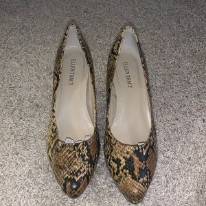 Ellen Tracy Snake Skin Pumps